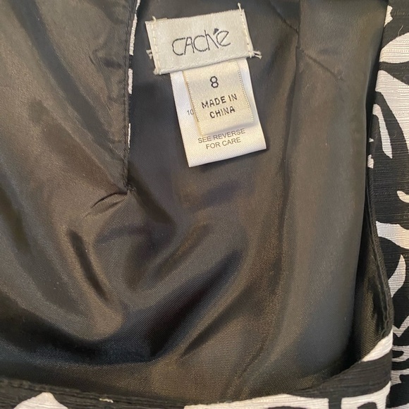 100% Silk Cocktail Dress 8 | Fit & Flare Black & Silver Glam Moment Elegant - Picture 5 of 6